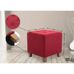 CLP Hocker Pharao antiek licht Frame - Stof - rood