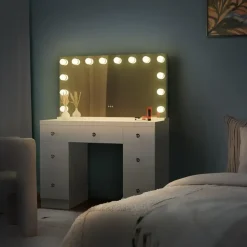 CLP Kaptafel Lerona wit Frame - Hout - wit