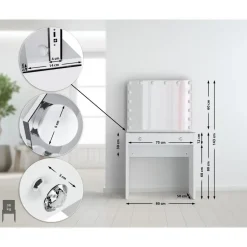 CLP Kaptafel Mereta wit Frame - Hout - wit