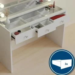 CLP Kaptafel Nettie wit Frame - Hout - wit