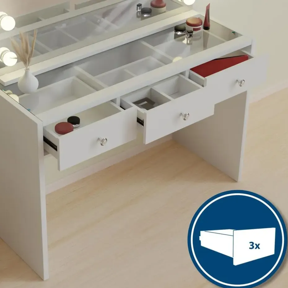 CLP Kaptafel Nettie wit Frame - Hout - wit