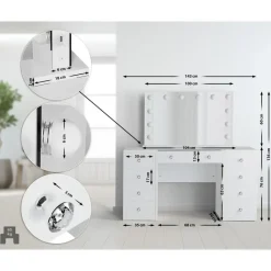 CLP Kaptafel Tiline wit Frame - Hout - wit