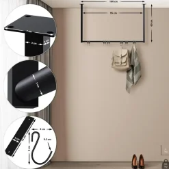 CLP Kledingrek Fenton 60x100x7 cm - zwart