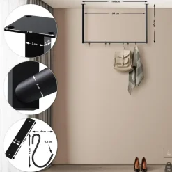 CLP Kledingrek Fenton 60x100x7 cm - zwart