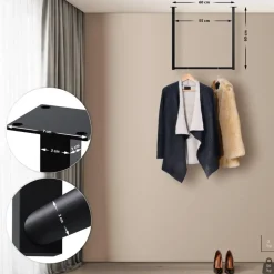 CLP Kledingrek Fenton 60x60x7 cm - zwart