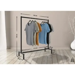 CLP Kledingrek Melva 120x120x38 cm - zwart