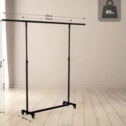 CLP Kledingrek Soran 120x150x50 cm - zwart