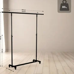 CLP Kledingrek Soran 120x120x50 cm - zwart