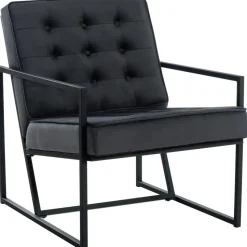 CLP Lounger Avon zwart Frame - Fluweel - grijs