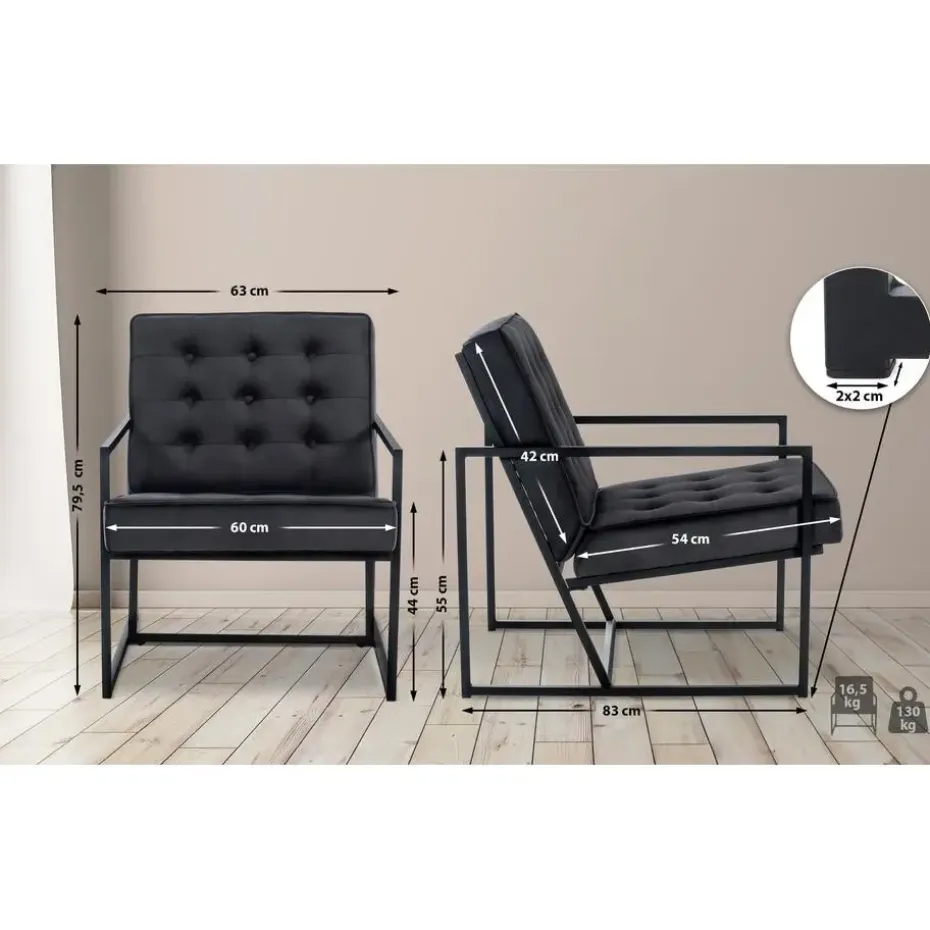 CLP Lounger Avon zwart Frame - Fluweel - grijs
