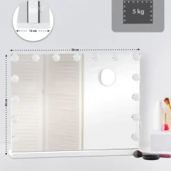 CLP Make-up spiegel Marlene Kunststof - wit