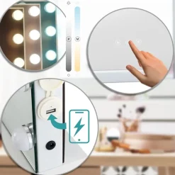 CLP Make-up spiegel Marlene Kunststof - wit