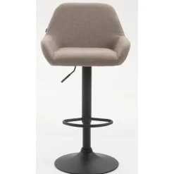 CLP Set van 2 Barkruk Braga zwart Frame - Stof - taupe