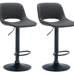 CLP Set van 2 Barkruk Camden mat zwart Frame - Kunstleer - zwart