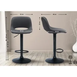 CLP Set van 2 Barkruk Camden mat zwart Frame - Kunstleer - zwart