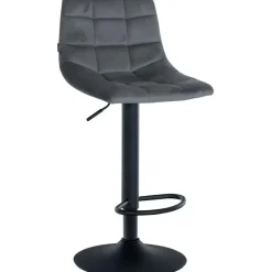 CLP Set van 2 Barkruk Jerry zwart Frame - Fluweel - donkergrijs