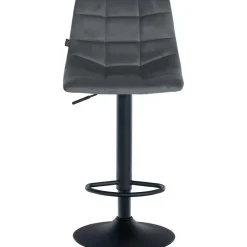 CLP Set van 2 Barkruk Jerry zwart Frame - Fluweel - donkergrijs