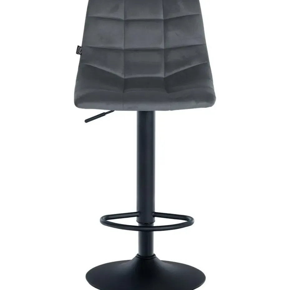 CLP Set van 2 Barkruk Jerry zwart Frame - Fluweel - donkergrijs