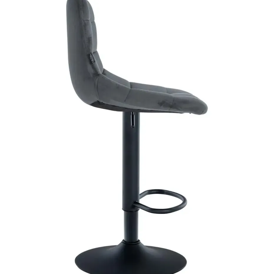 CLP Set van 2 Barkruk Jerry zwart Frame - Fluweel - donkergrijs