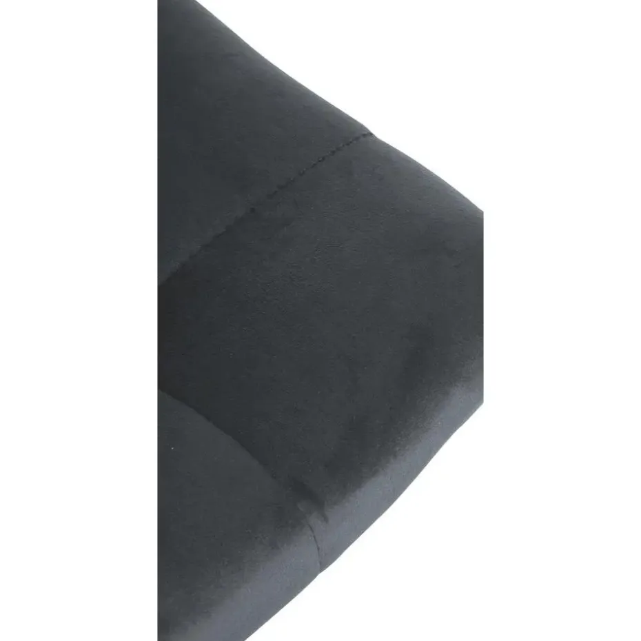 CLP Set van 2 Barkruk Jerry zwart Frame - Fluweel - donkergrijs