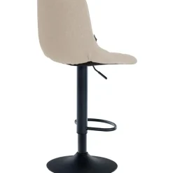 CLP Set van 2 Barkruk Jerry zwart Frame - Stof - creme