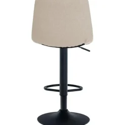 CLP Set van 2 Barkruk Jerry zwart Frame - Stof - creme