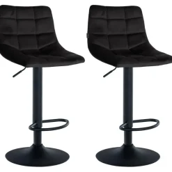 CLP Set van 2 Barkruk Jerry zwart Frame - Fluweel - zwart