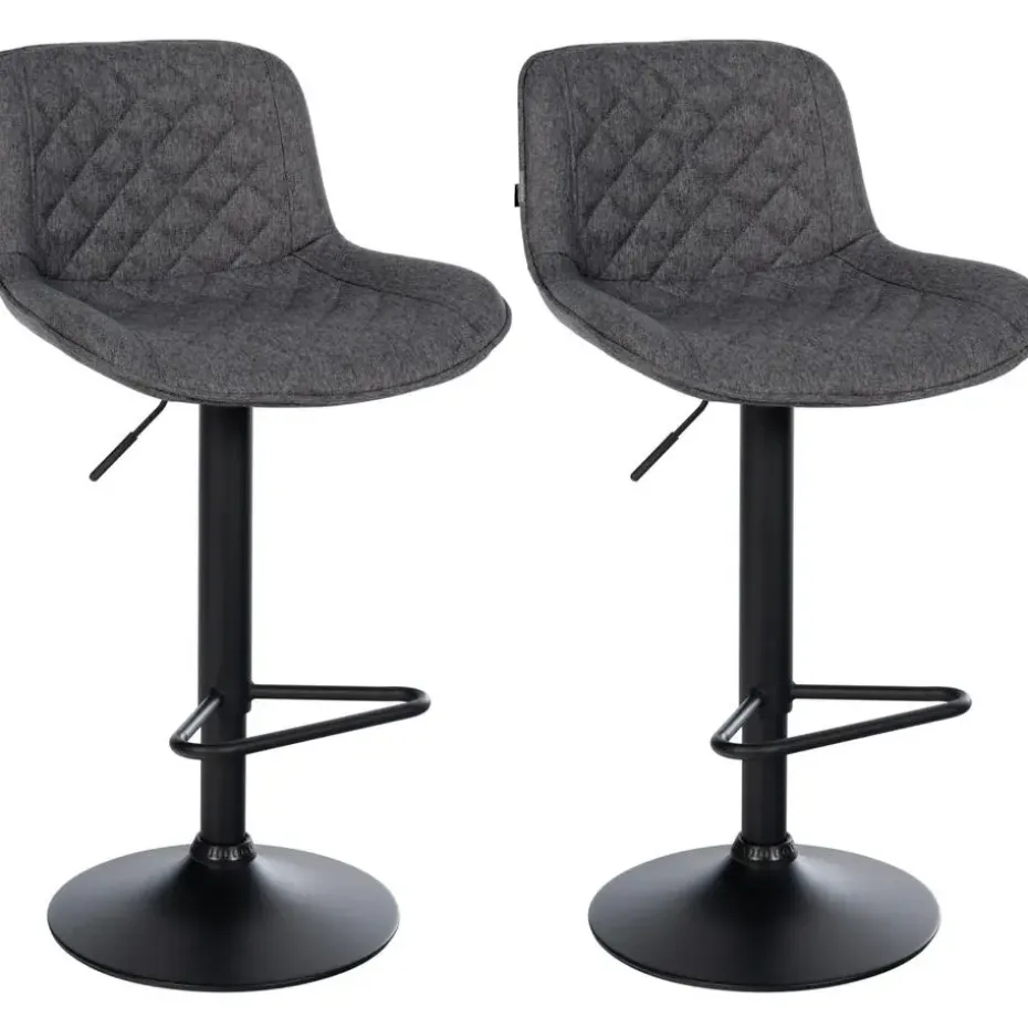 CLP Set van 2 Barkruk Kasson zwart Frame - Stof - zwart