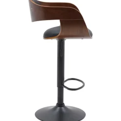 CLP Set van 2 Barkruk Kingston mat zwart Frame - Kunstleer - walnoot/zwart