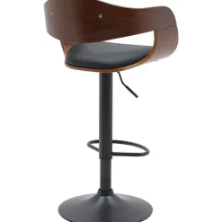 CLP Set van 2 Barkruk Kingston mat zwart Frame - Kunstleer - walnoot/zwart