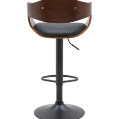 CLP Set van 2 Barkruk Kingston mat zwart Frame - Kunstleer - walnoot/zwart