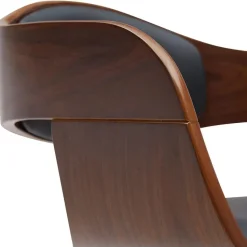 CLP Set van 2 Barkruk Kingston mat zwart Frame - Kunstleer - walnoot/zwart