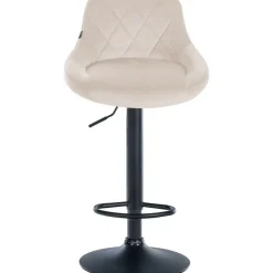 CLP Set van 2 Barkruk Lazio zwart Frame - Fluweel - creme