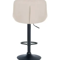 CLP Set van 2 Barkruk Lazio zwart Frame - Fluweel - creme