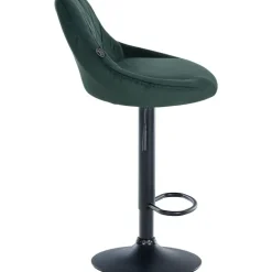 CLP Set van 2 Barkruk Lazio zwart Frame - Fluweel - donkergroen