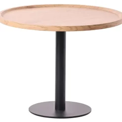 CLP Set van 2 Bijzettafel Aspen mat zwart Frame - Hout - natura