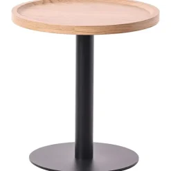 CLP Set van 2 Bijzettafel Aspen mat zwart Frame - Hout - natura