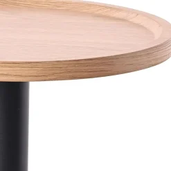 CLP Set van 2 Bijzettafel Aspen mat zwart Frame - Hout - natura