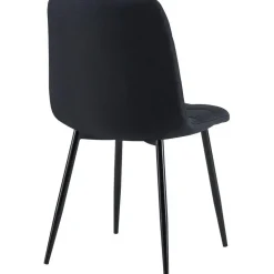 CLP Set van 4 Eetkamerstoel Antibes zwart Frame - Stof - zwart