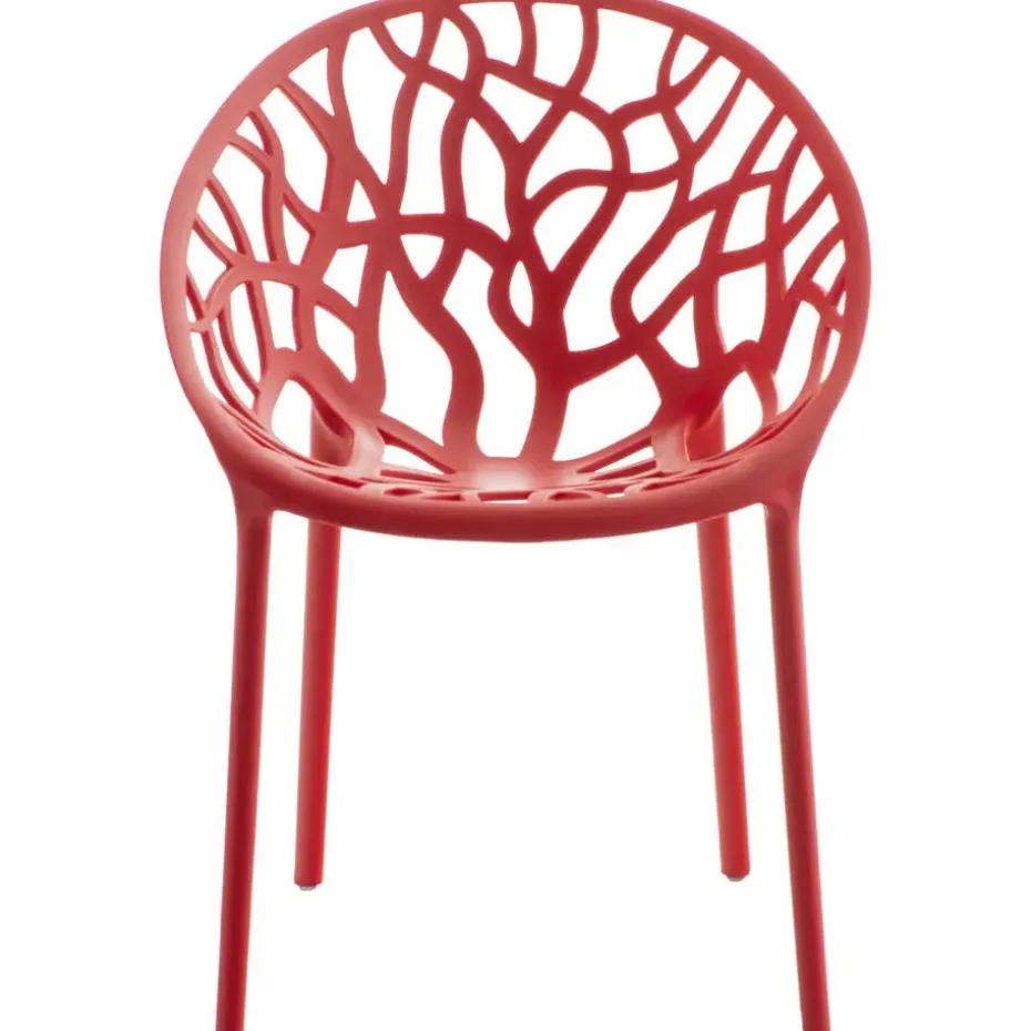 CLP Set van 4 Tuinstoel Hope Kunststof - rood