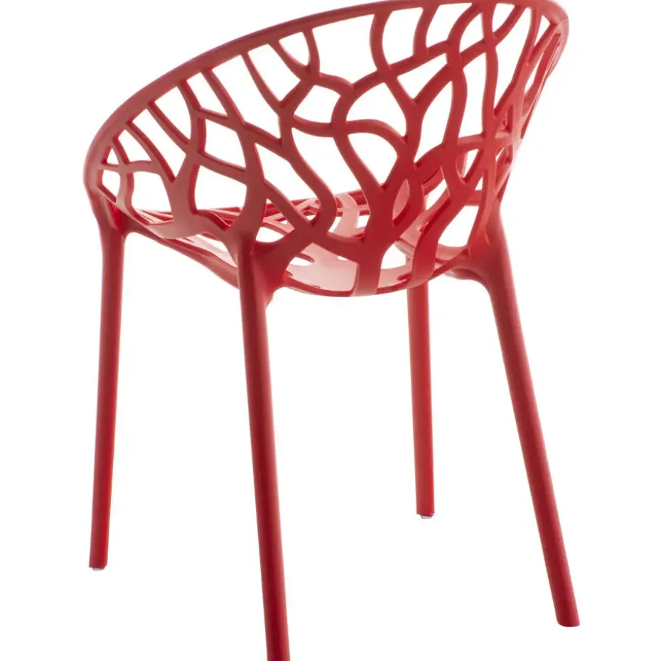 CLP Set van 4 Tuinstoel Hope Kunststof - rood