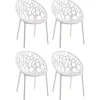 CLP Set van 4 Tuinstoel Hope Kunststof - wit