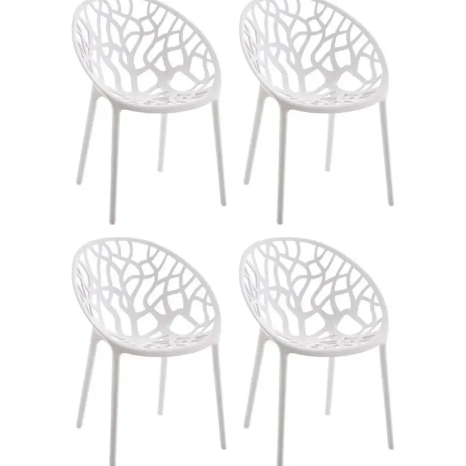 CLP Set van 4 Tuinstoel Hope Kunststof - wit