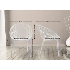 CLP Set van 4 Tuinstoel Hope Kunststof - wit
