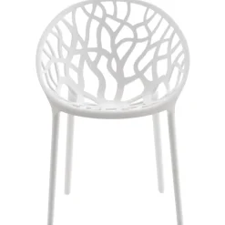 CLP Set van 4 Tuinstoel Hope Kunststof - wit