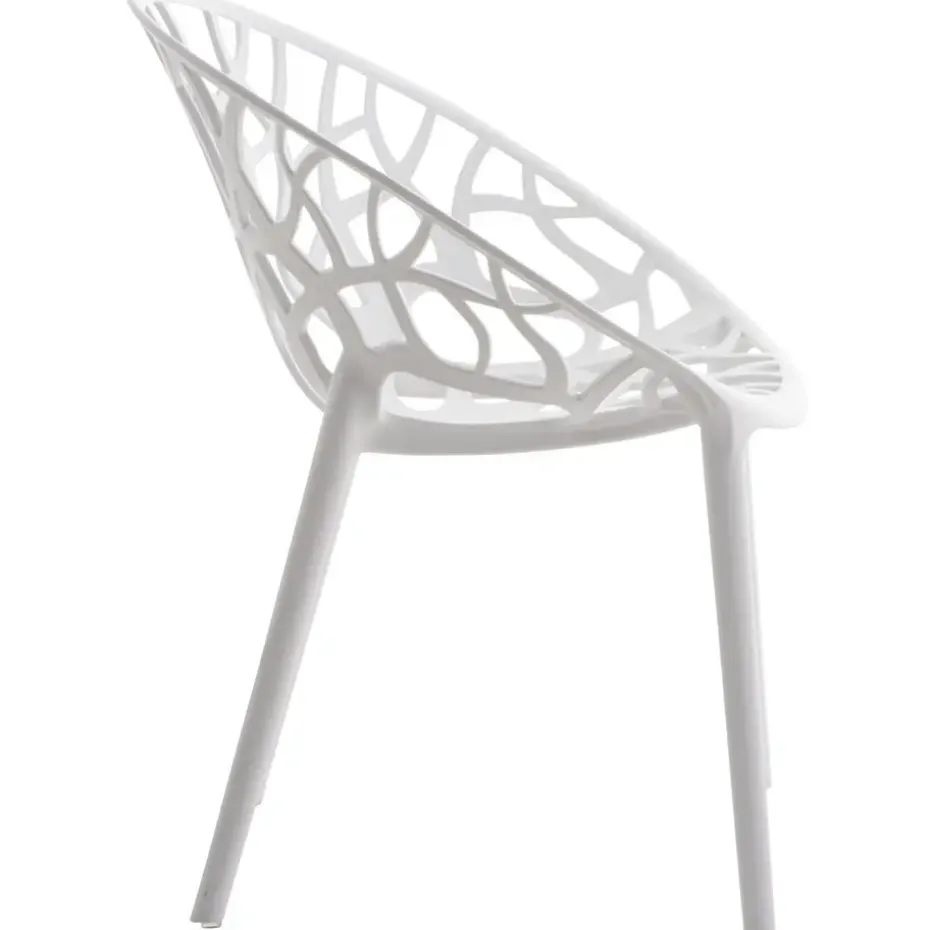 CLP Set van 4 Tuinstoel Hope Kunststof - wit