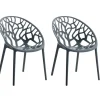 CLP Set van 2 Tuinstoel Hope Kunststof - antraciet