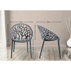 CLP Set van 2 Tuinstoel Hope Kunststof - antraciet