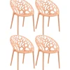 CLP Set van 4 Tuinstoel Hope Kunststof - perzik