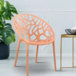 CLP Set van 4 Tuinstoel Hope Kunststof - perzik